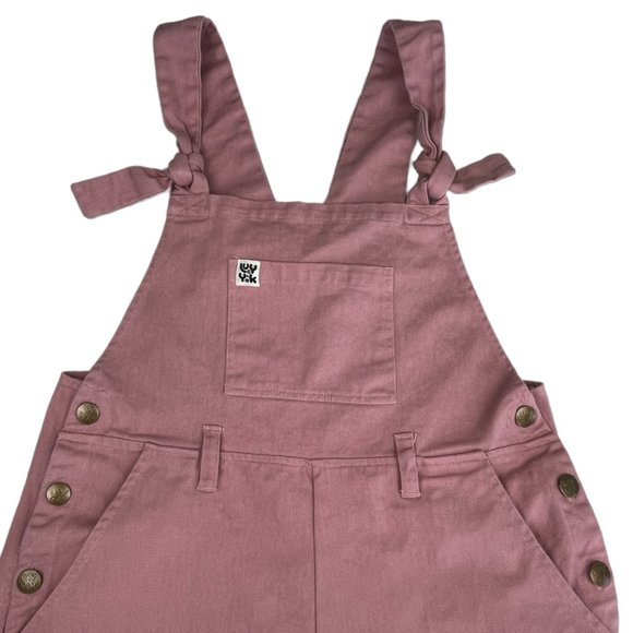Lucy & Yak Pants - Lucy & Yak Dungarees Overalls Blush Pink Button Pockets Ties Cover Womens Size 8